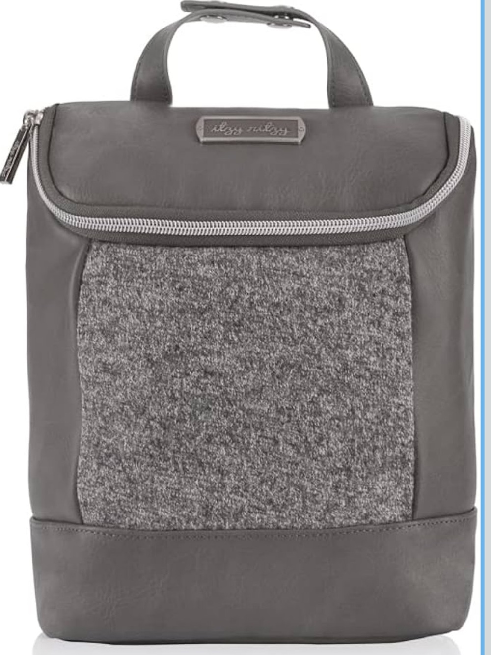Itzy Ritzy Insulated Bottle Bag Grayson Textured Front Panel